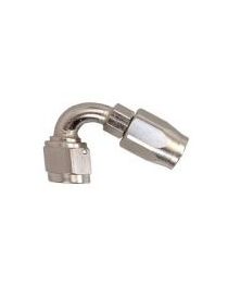 Raccord coudé 120 degrés pour durite DASH AN6 JIC 9/16" coloris ARGENT