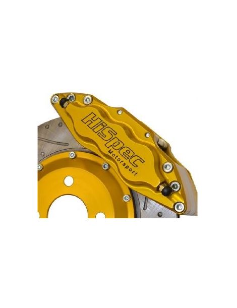 Etrier HISPEC ULTRALITE 4 pistons 34mm fixation radiale pour disque épaisseur 16mm diamètre jusqu'à 280mm, coloris JAUNE