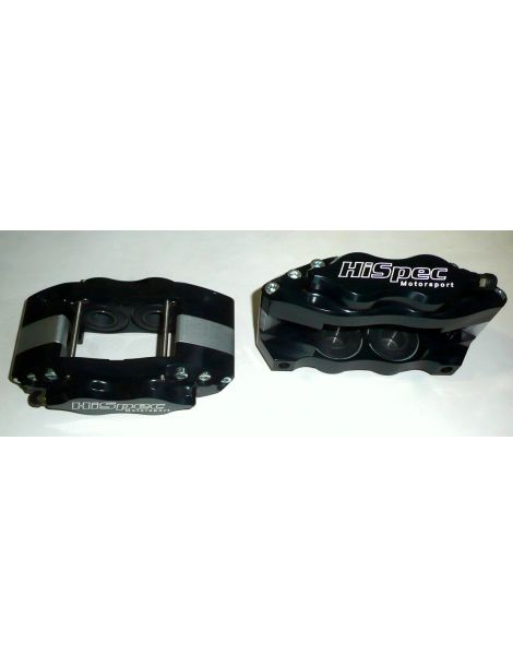 Etrier HISPEC BILLET 4 pistons 38.6mm fixation radiale pour disque épaisseur 10mm diamètre 260 à 300mm, coloris NOIR