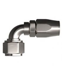 Raccord coudé 90 degrés pour durite DASH AN10 JIC 7/8" coloris ARGENT