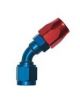 DASH12 / AN12 Raccord 45° pour durite Série 200/210, filetage: UNF-JIC 1"1/16-12, coloris BLEU-ROUGE