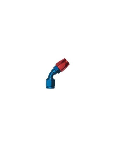 DASH12 / AN12 Raccord 45° pour durite Série 200/210, filetage: UNF-JIC 1"1/16-12, coloris BLEU-ROUGE